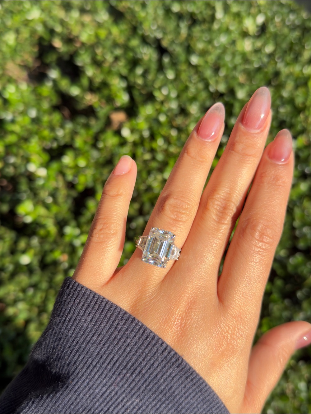 11cttw big emerald cut moissanite in real 10k yellow gold engagement ring sz6